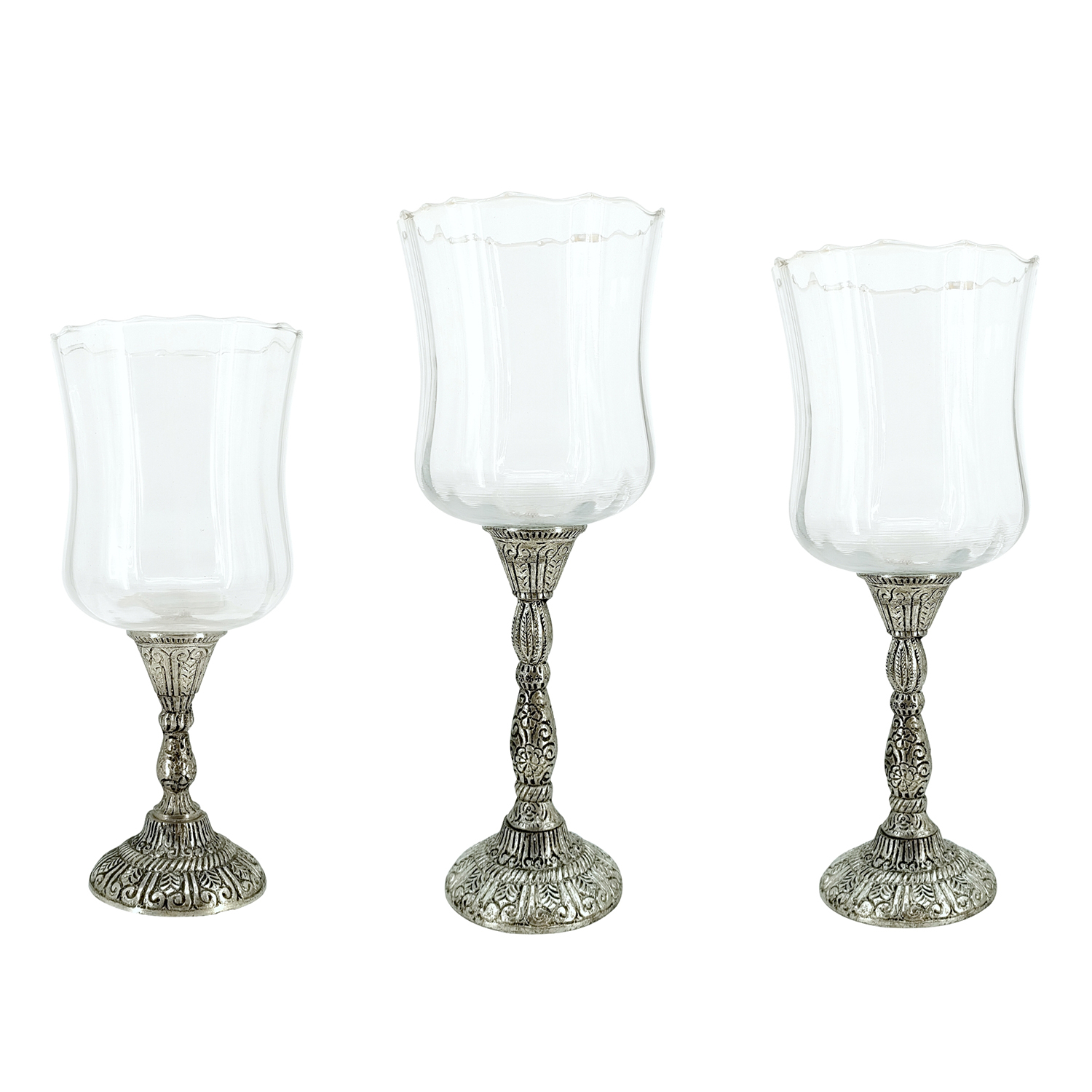 Metall Kerzenständer mit Glas - 1